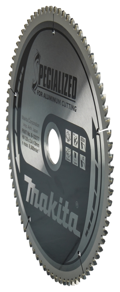 Makita Zubehör B-33277 HM Sägeblatt, Aluminium, 235 x 30 x 80 Zähne