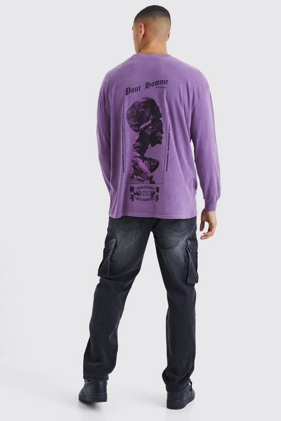 Langärmliges Oversize T-Shirt mit Print