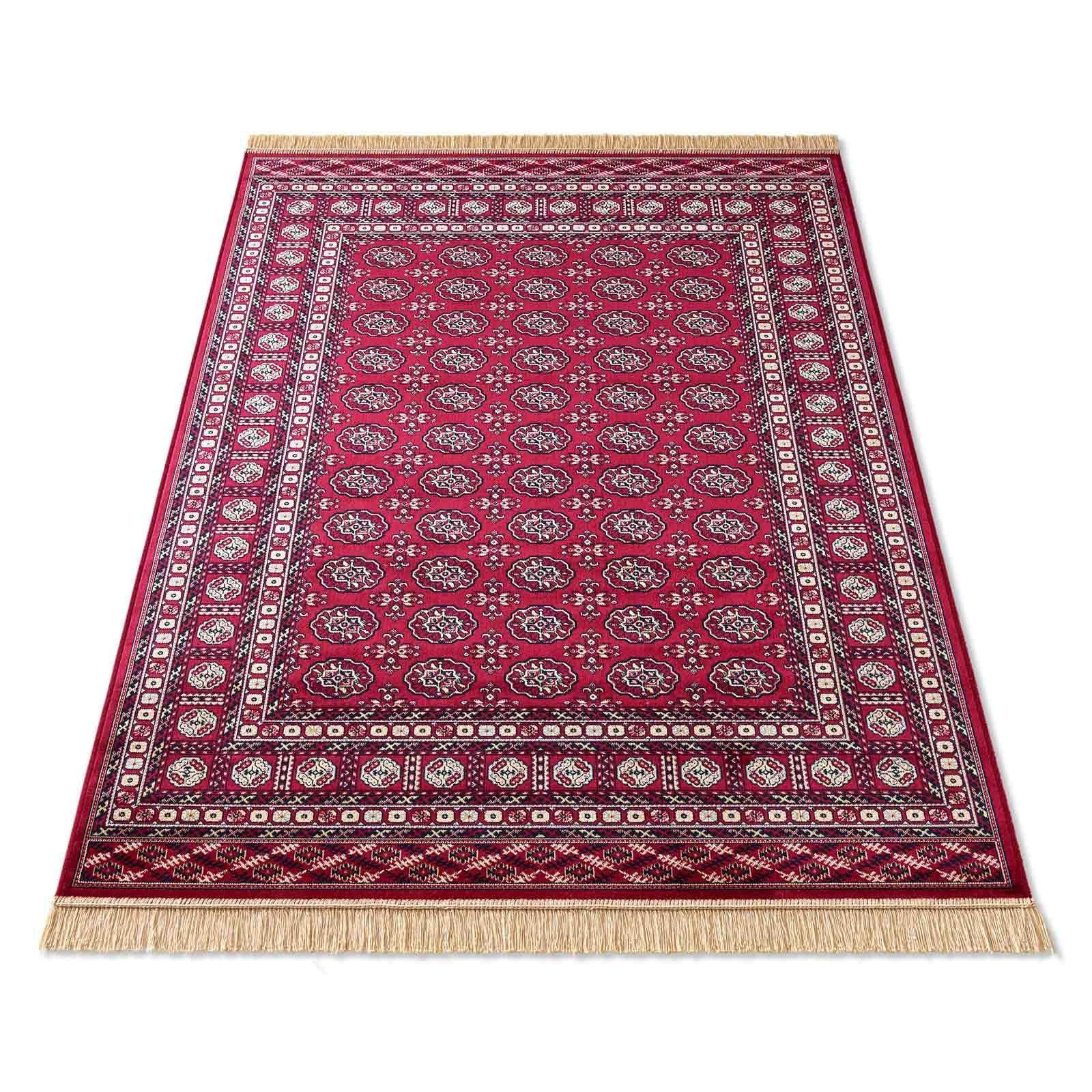 Teppich Palazzo Royal Vintage Bouchara, TaraCarpet, rechteckig, Höhe: 6 mm, Bouchara Seiden Optik rot Wohnzimmer Schlafzimmer Esszimmer 67x105