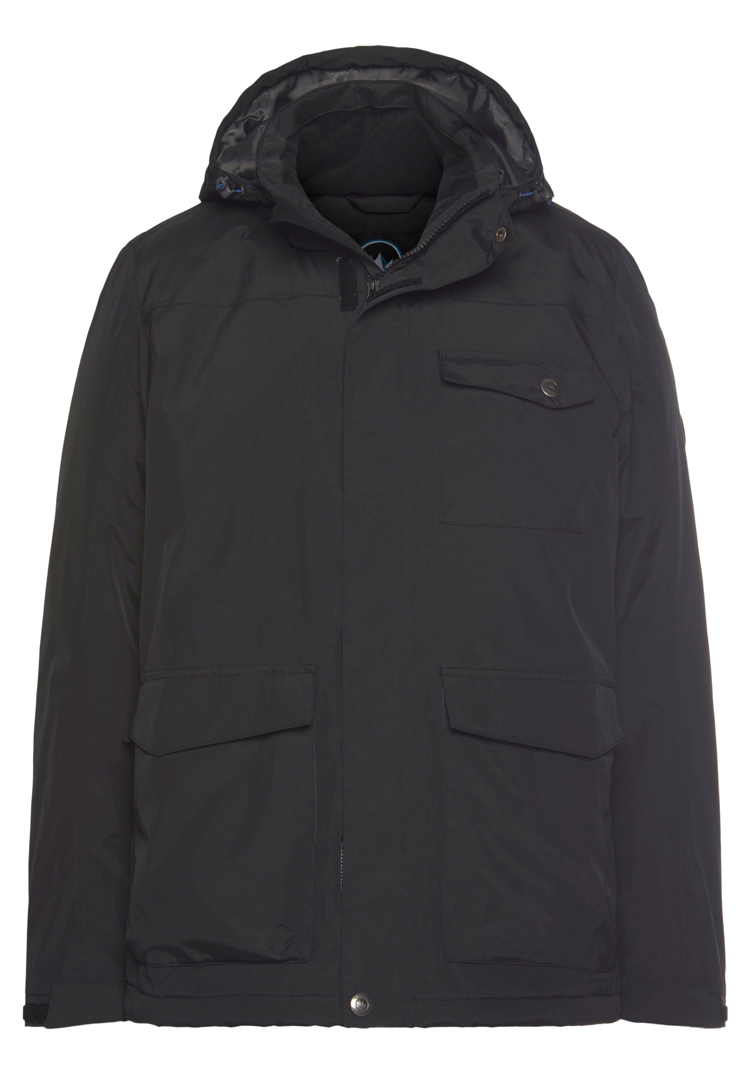 Polarino Funktionsjacke mit Windschutzblende und abnehmbarer Kapuze