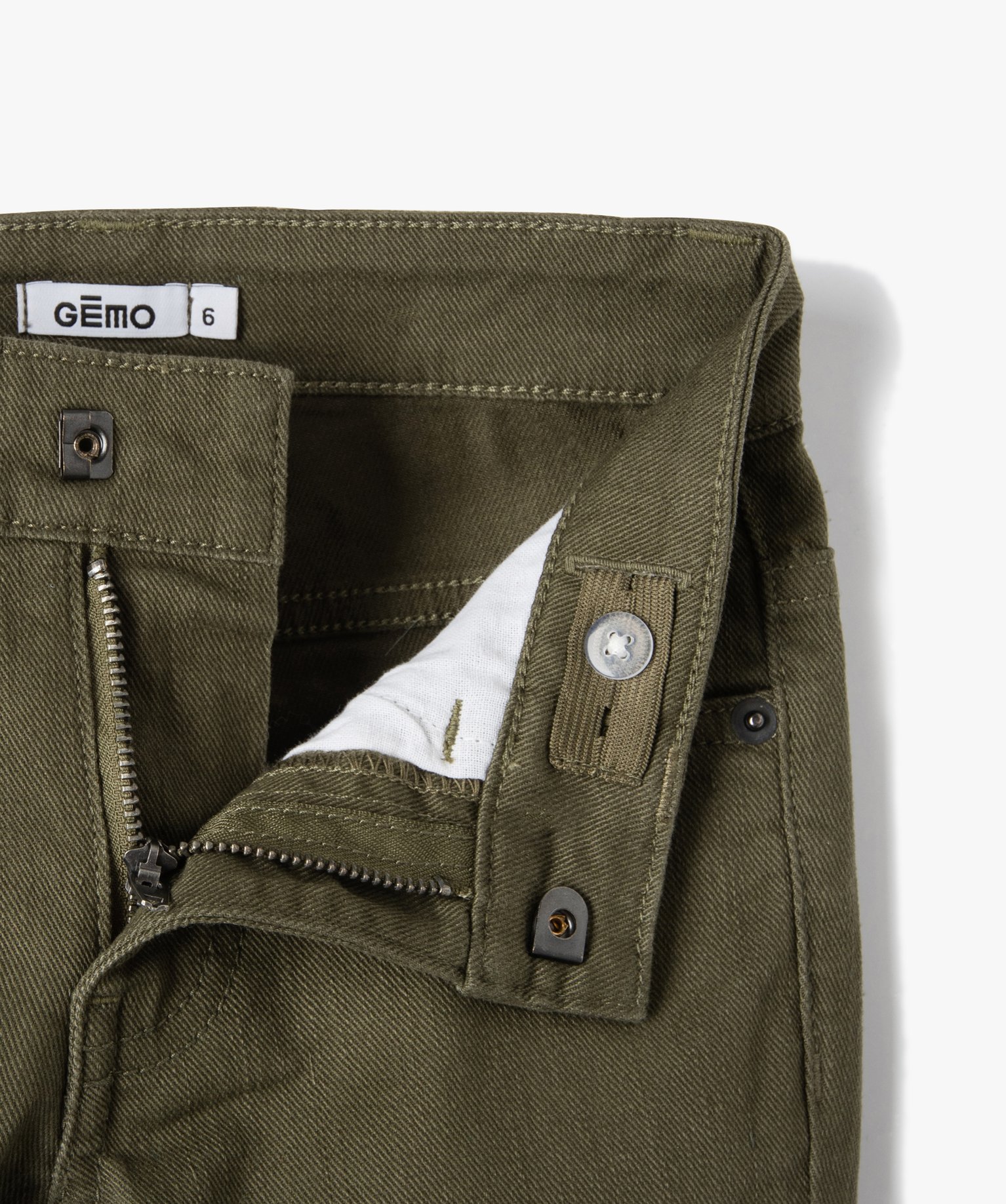 Pantalon Garçon uni coupe Slim extensible kaki | GEMO