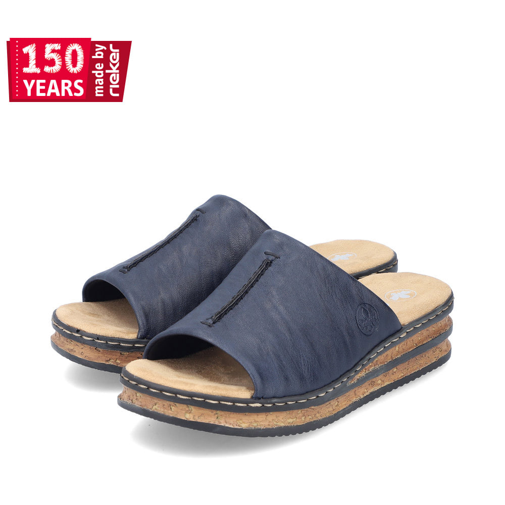 Rieker Damen Pantoletten marineblau