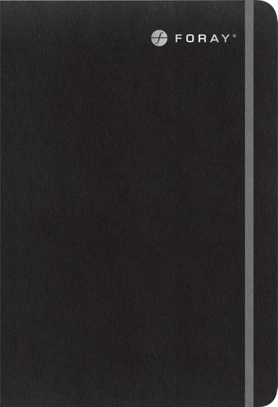 Foray Executive Notizbuch DIN A5 Liniert Gebunden PU (Polyurethan) Softcover Schwarz Perforiert 200 Seiten 100 Blatt