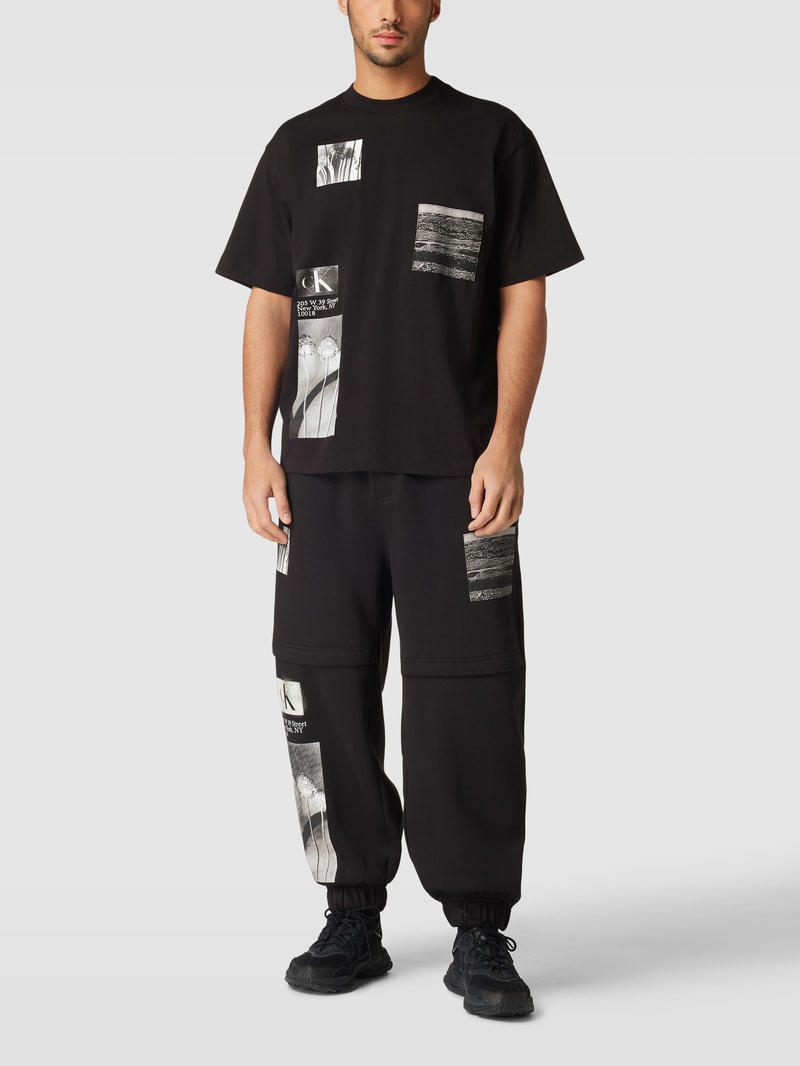 T-Shirt mit Badge Modell 'MULTI LANDSCAPE' in schwarz