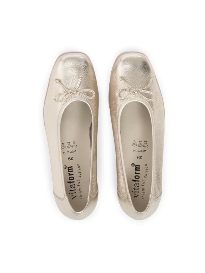 VITAFORM Hirschleder Ballerinas in gold günstig kaufen
