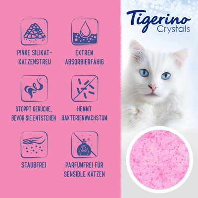 Tigerino Crystals bunte Katzenstreu - Sensitive, parfümfrei