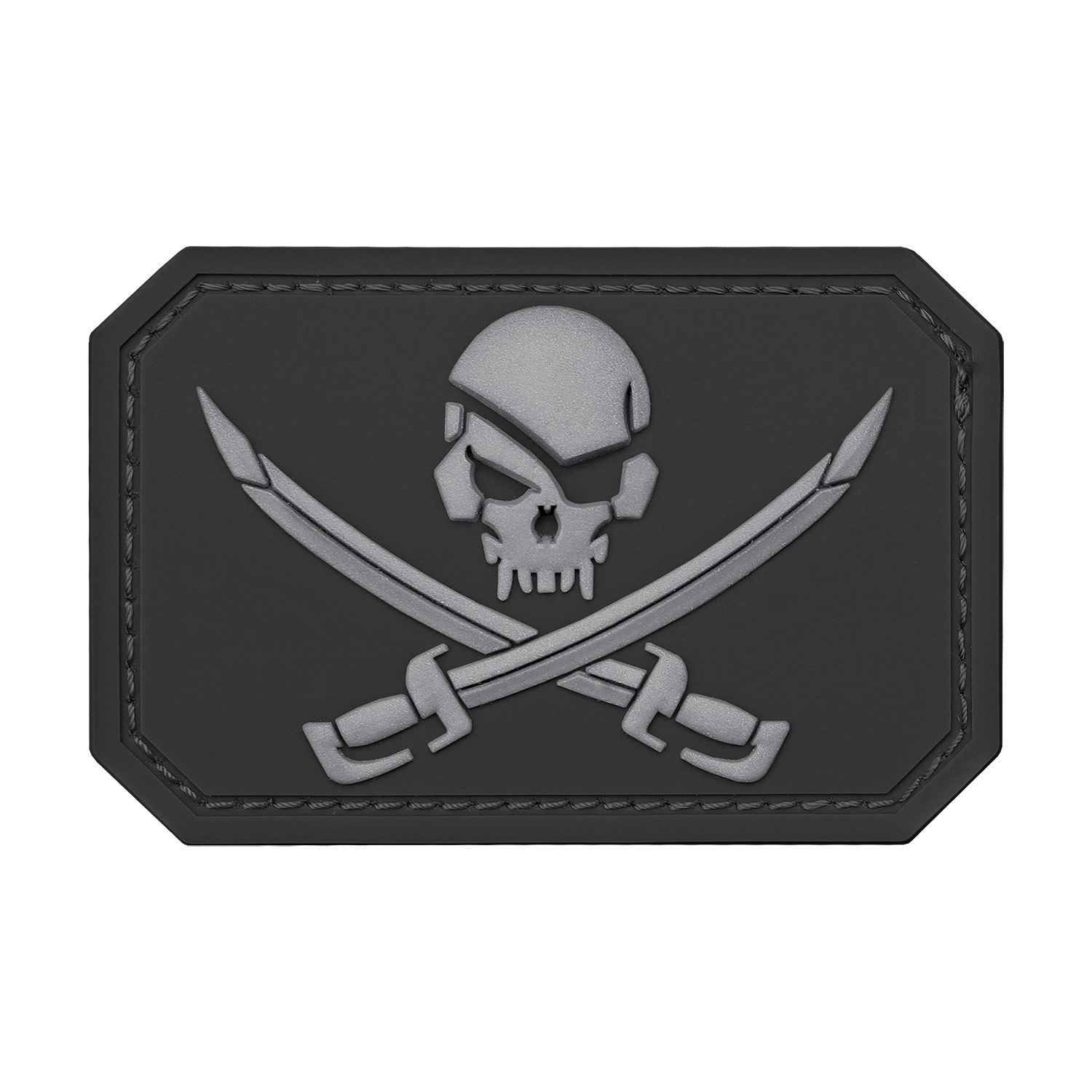 Patch 3D Skull with Swords PVC m. Klett