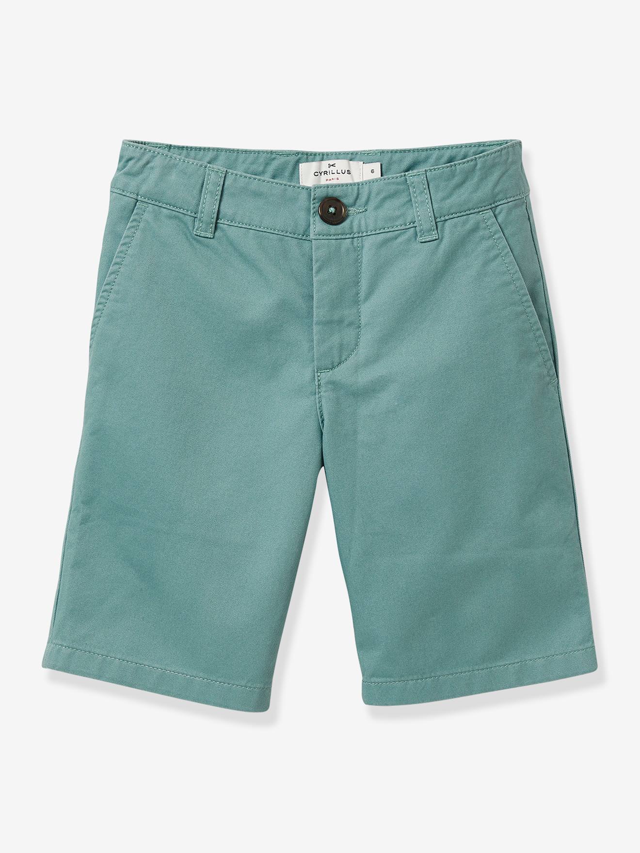 Bermuda chino garçon CYRILLUS vert sauge