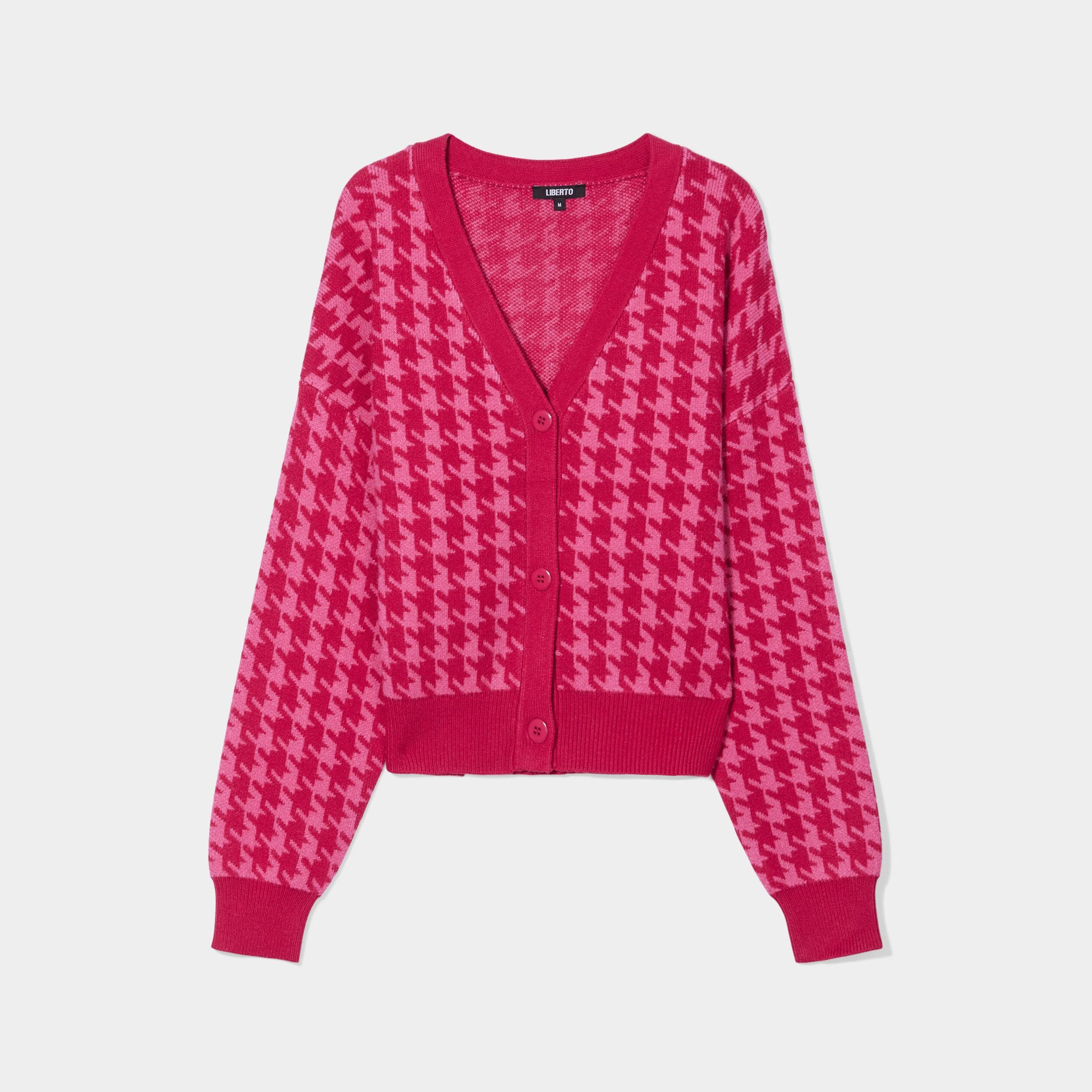 Gilet col en V boutonné Liberto rouge femme | La Halle