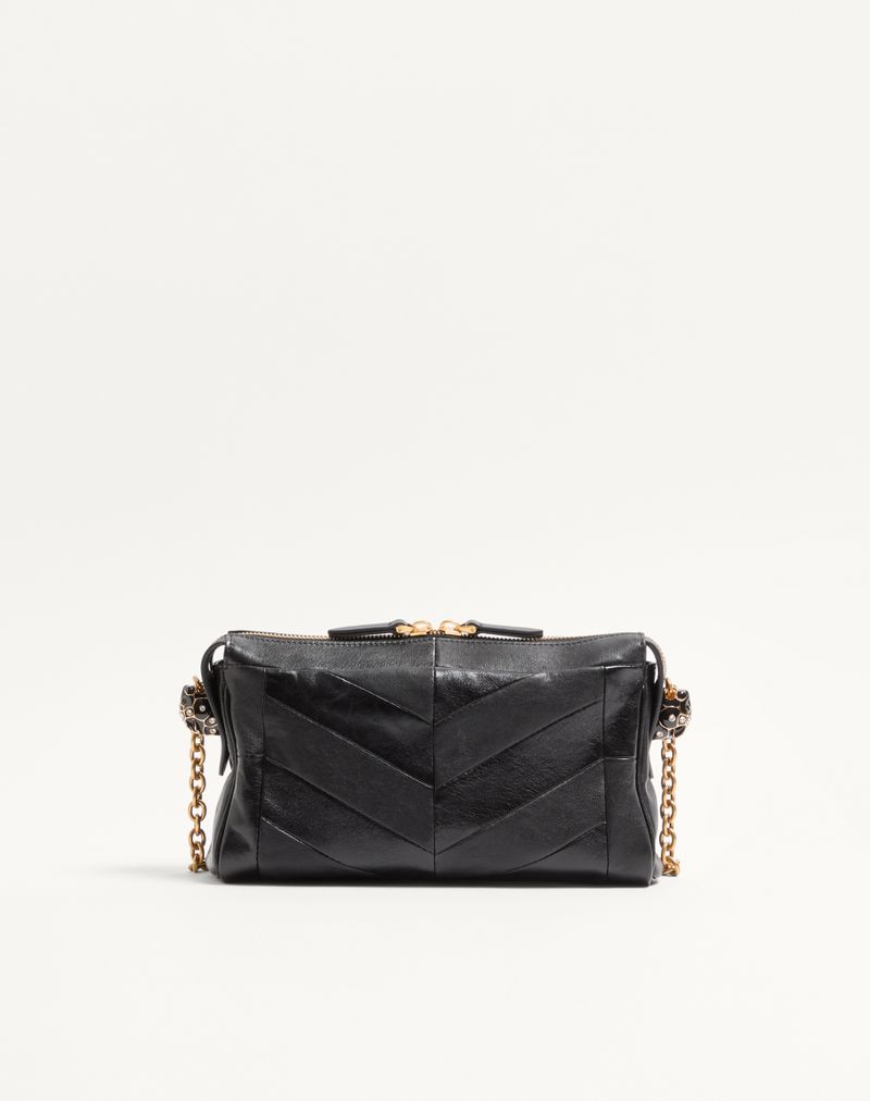 Bolsa de ombro pequena Valentino Garavani Panthea em napa com estampa chevron