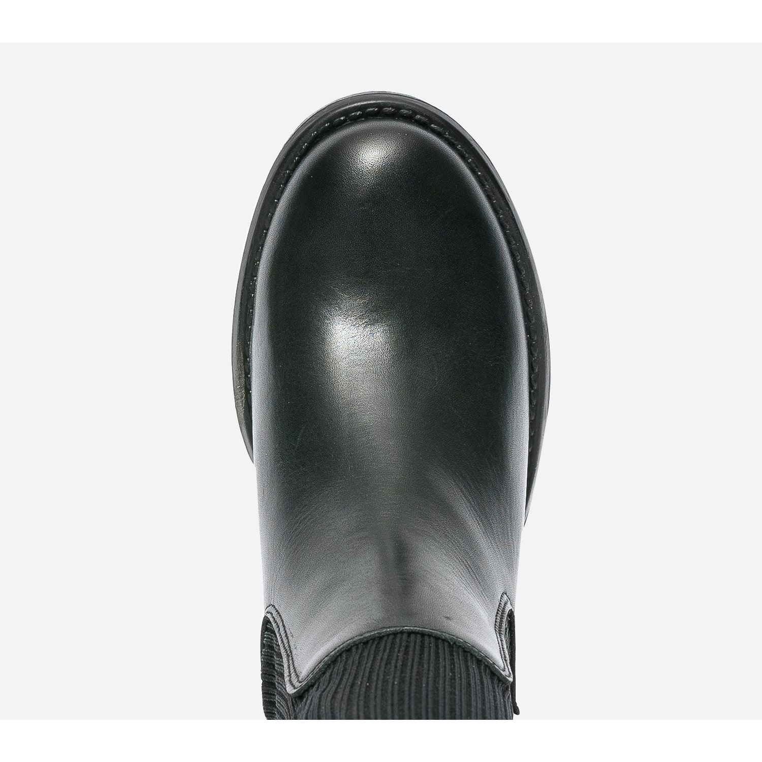 Botte chaussette en cuir noir