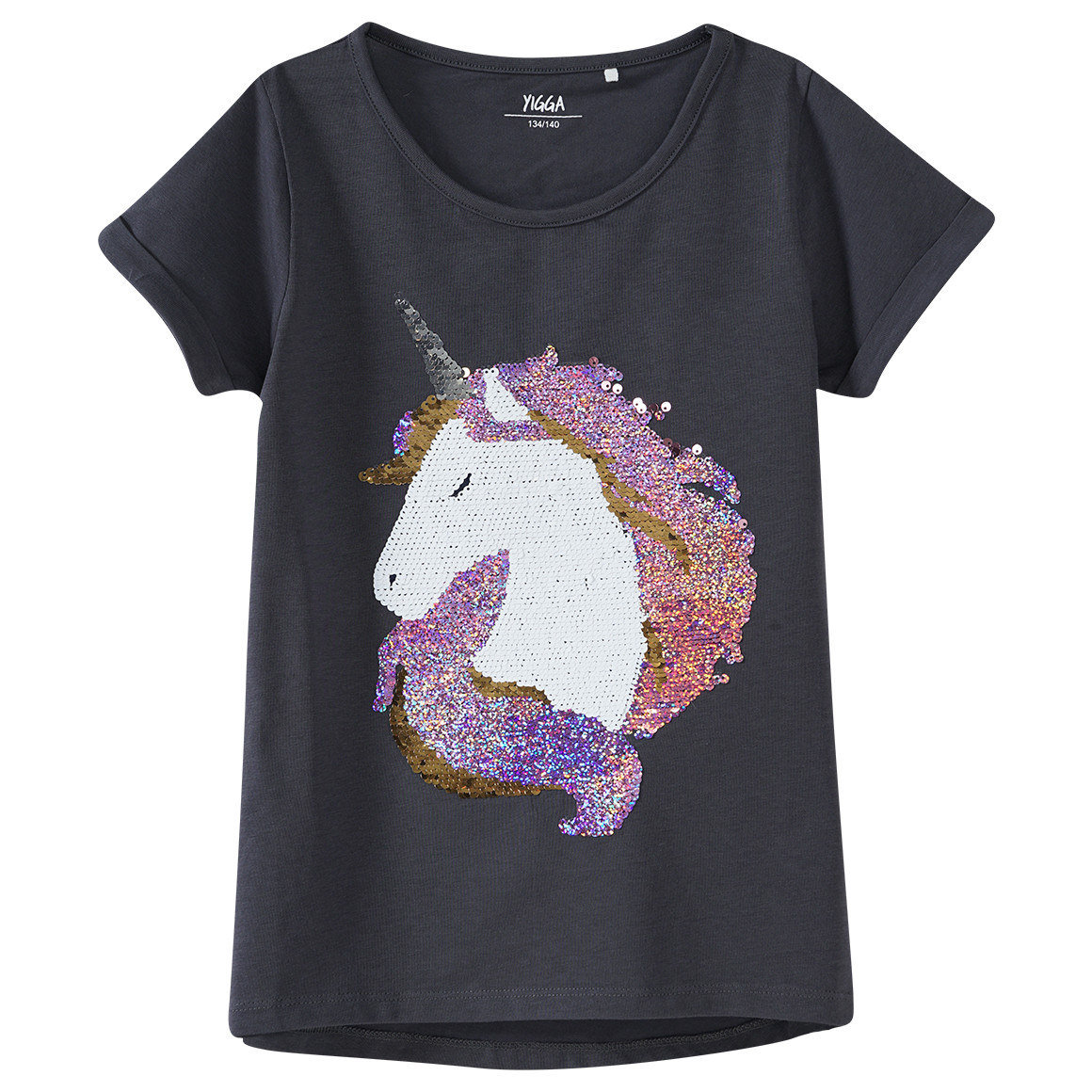 Mädchen T-Shirt mit Wendepailletten