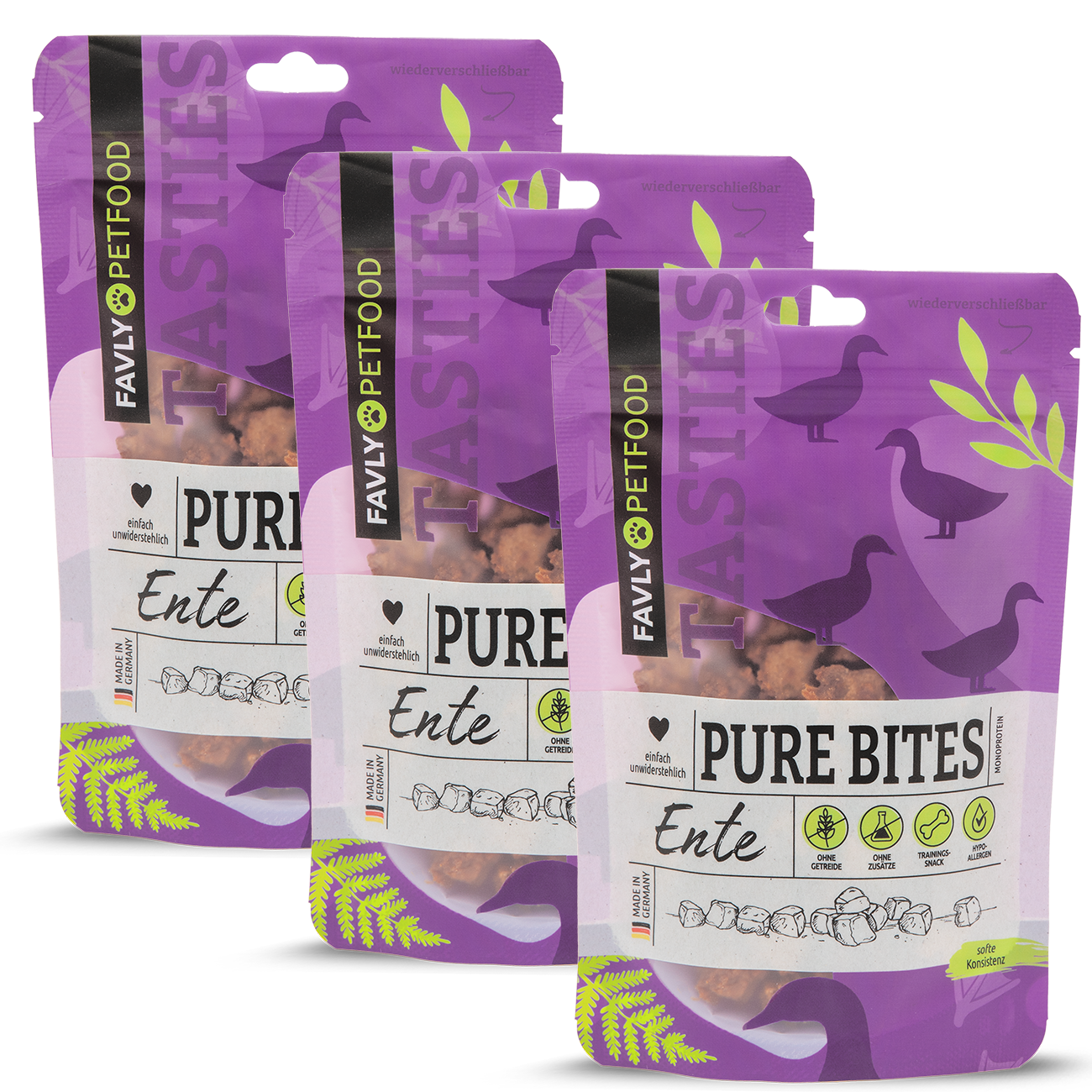 FAVLY Petfood Snacks FAVLY Petfood PURE Bites Ente 360 g