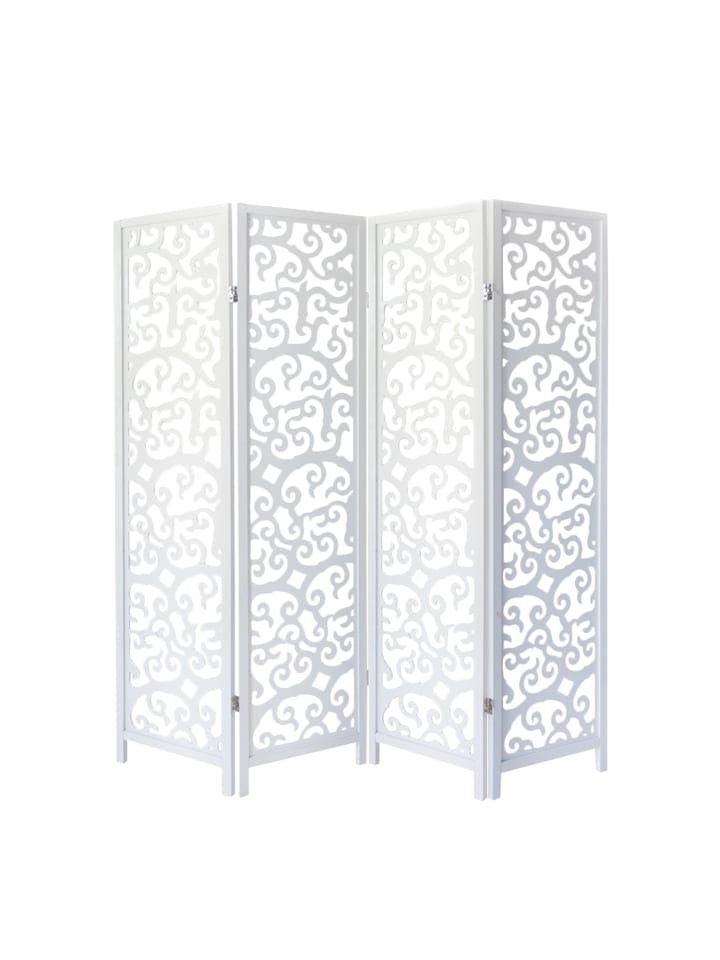 Homestyle4u 4-tlg. Paravent in Weiß 173x175 günstig kaufen onesize