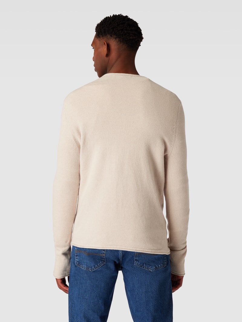Strickpullover in unifarbenem Design Modell 'RIKONO' in offwhite
