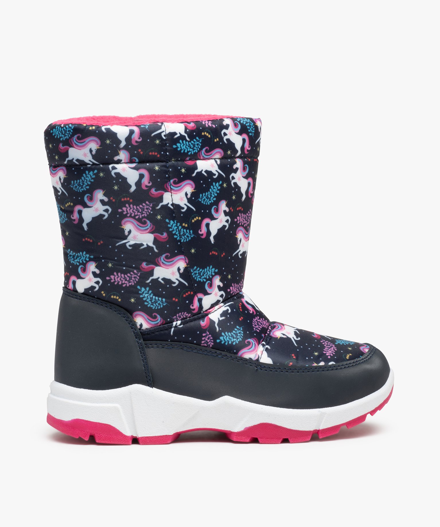 Après-skis fille dessus textile imprimé licornes noir | GEMO