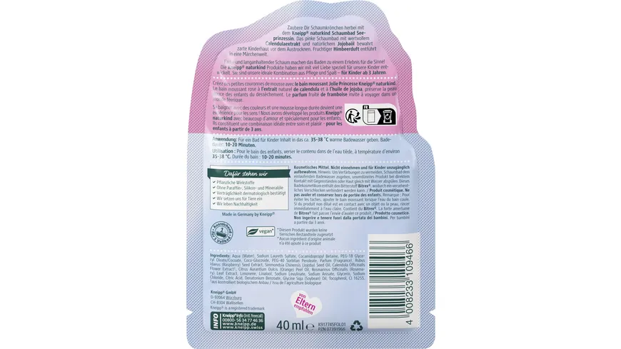 Kneipp naturkind Seeprinessin Schaumbad 40 ml