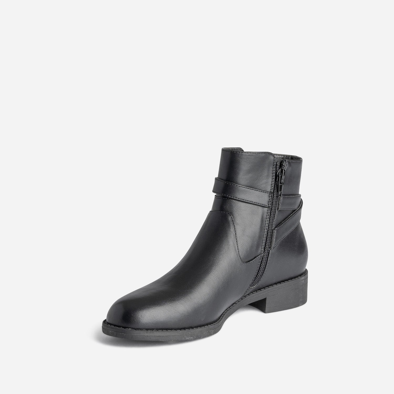 Boots noir éco-conçu avec bride cheville