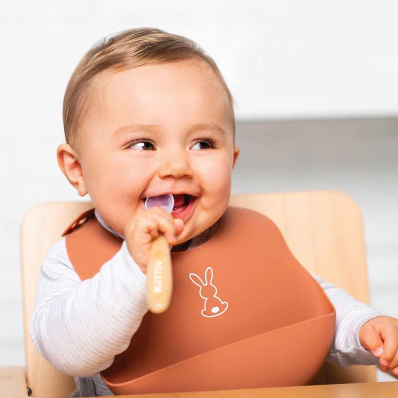 Bavoir en silicone Terracotta Nattou
