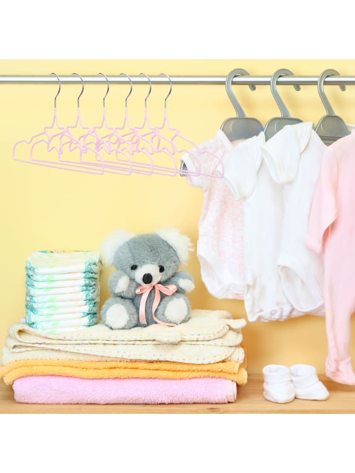 relaxdays 10x Kinderkleiderbügel Stern in Hellrosa günstig kaufen onesize