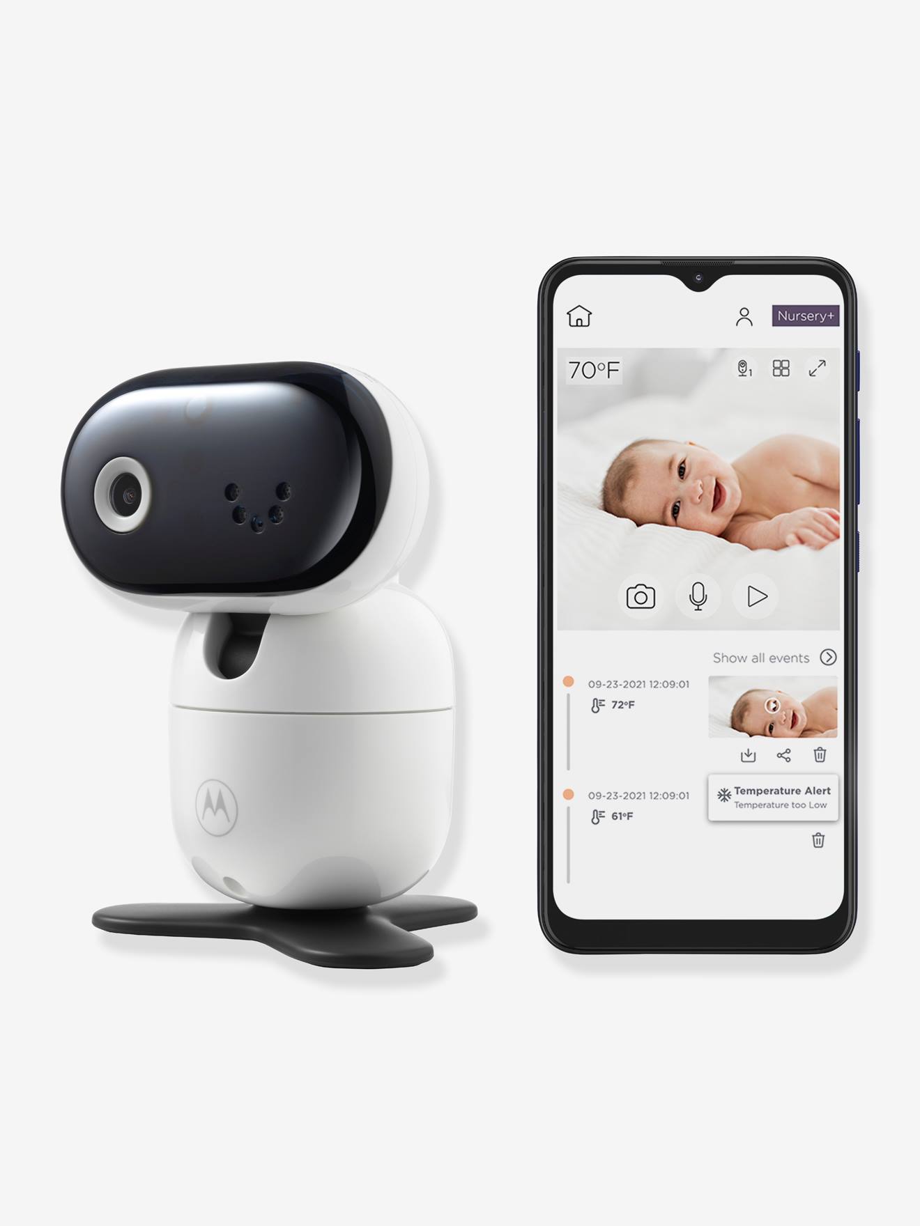 Ecoute-bébé audio/vidéo numérique MOTOROLA PIP1010 blanc