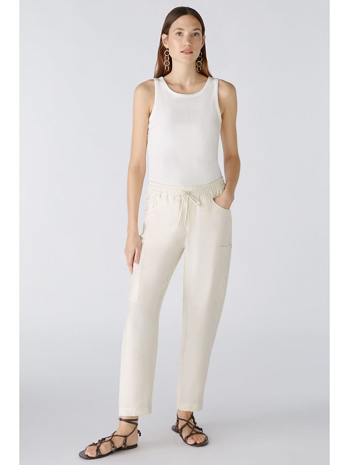 Oui Cargohose in Creme günstig kaufen