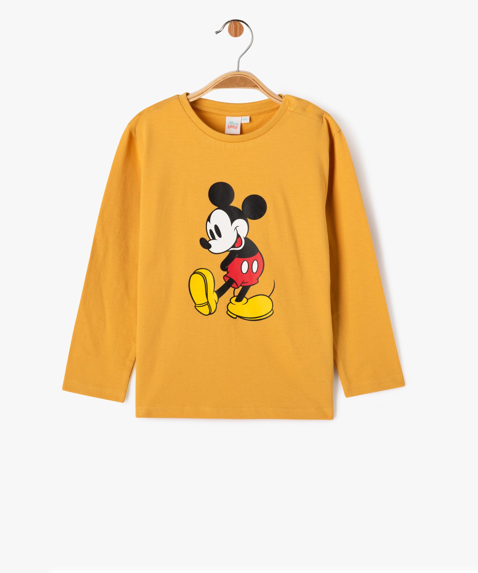 Tee-shirt manches longues imprimé Mickey bébé Garçon - D... jaune | GEMO