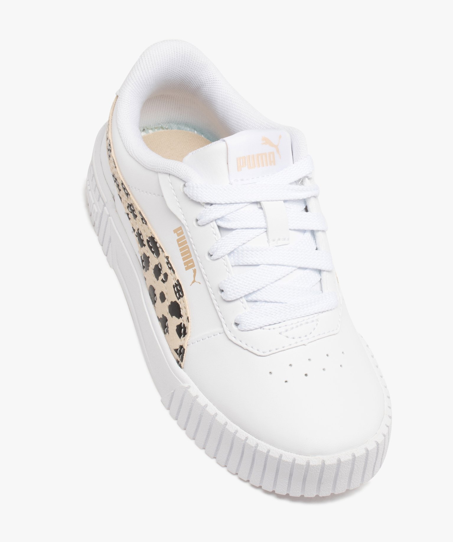 Baskets fille unies avec bande à imprimés - Puma blanc | GEMO