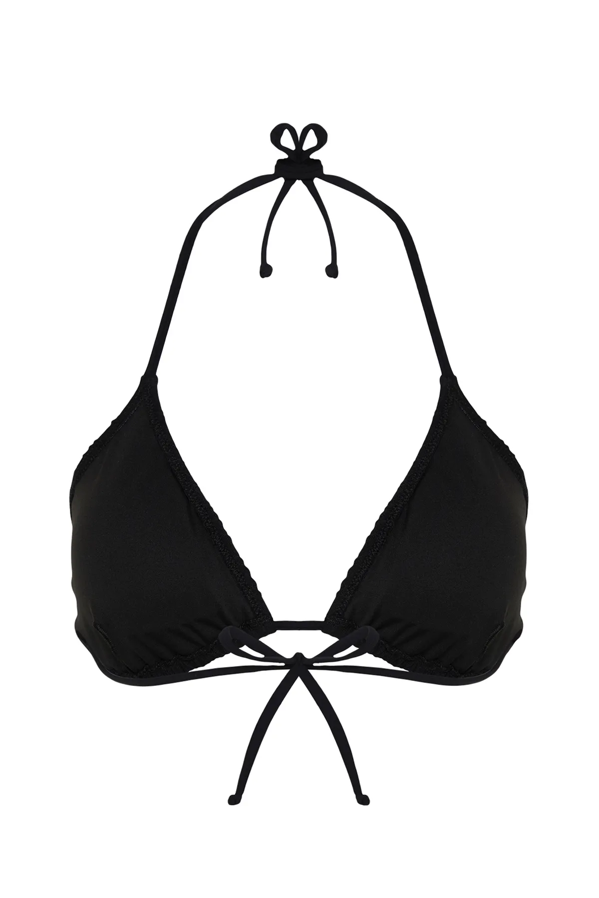 Trendyol Collection  Schwarzes strukturiertes Triangel-Bikinioberteil TBESS23BU00272