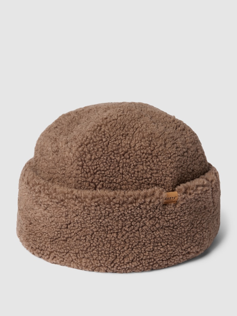 Mütze mit Teddyfell in mittelbraun meliert