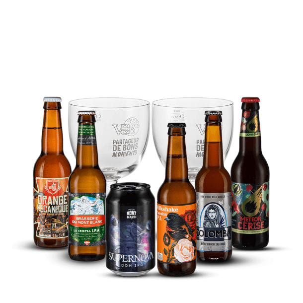 Pack 6 Bières Françaises + 2 Verres