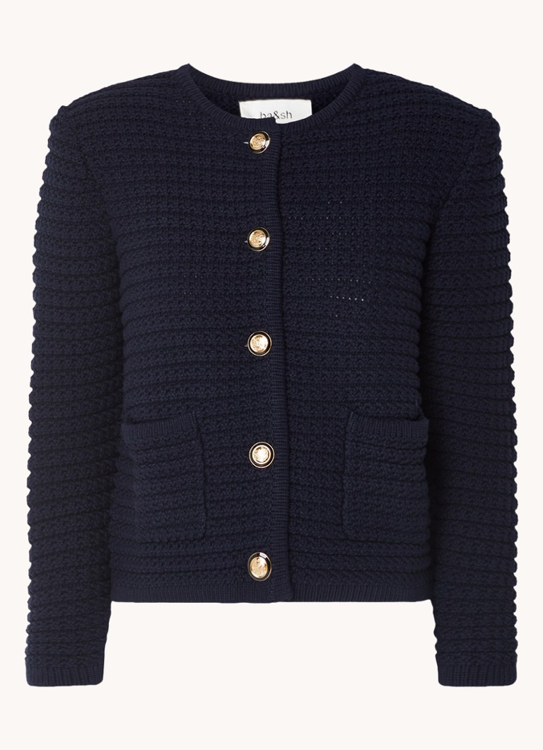 Cardigan gros țesut Gaspard de la Ba&sh, cu buzunare aplicate.