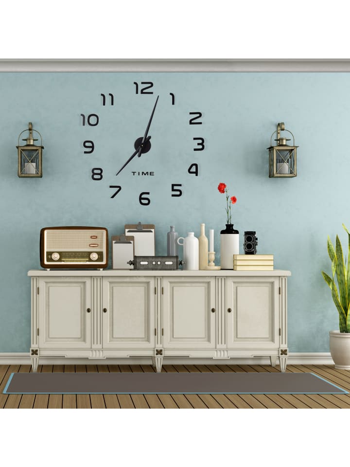 relaxdays Wanduhr DIY in Schwarz günstig kaufen onesize