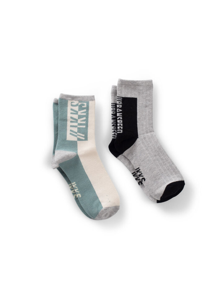 Chaussettes vertes, grises, noires garçon