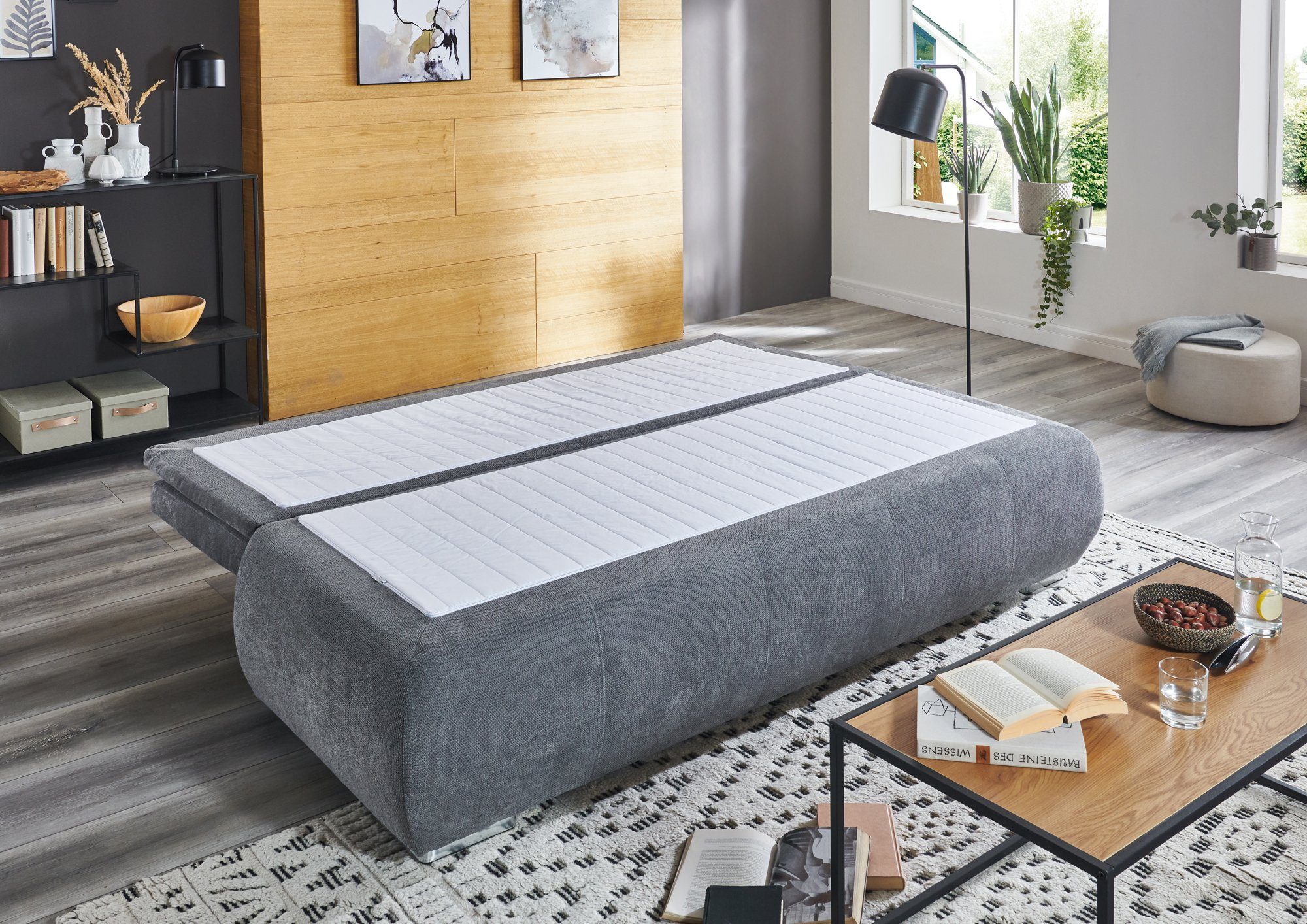 Matratzen Perfekt Schlafsofa Schlafsofa Vilnius, inklusive Topper (in Sitzfläche), großer Stauraum