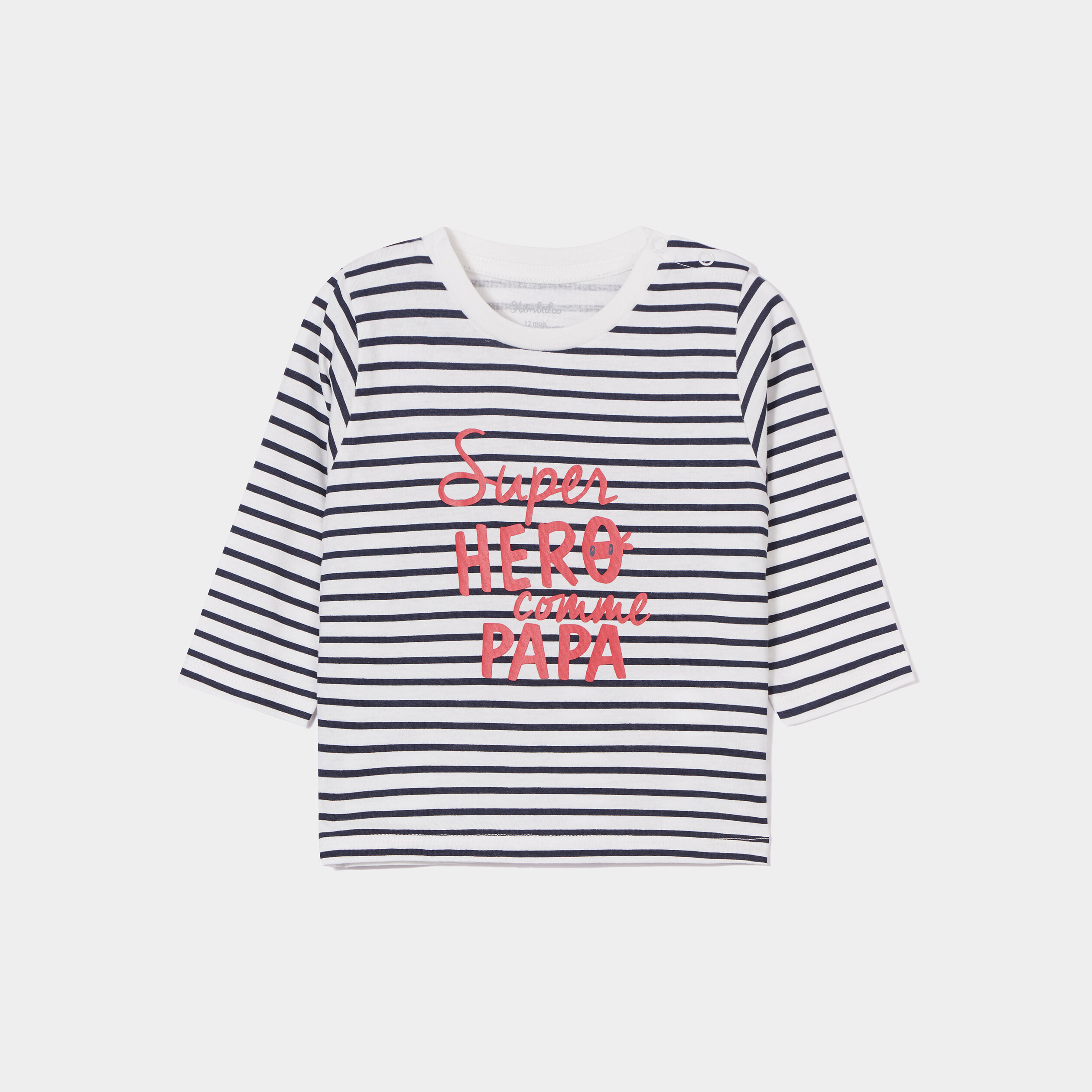 T-shirt épaule boutonnée manches longues ecru bébé garçon | La Halle