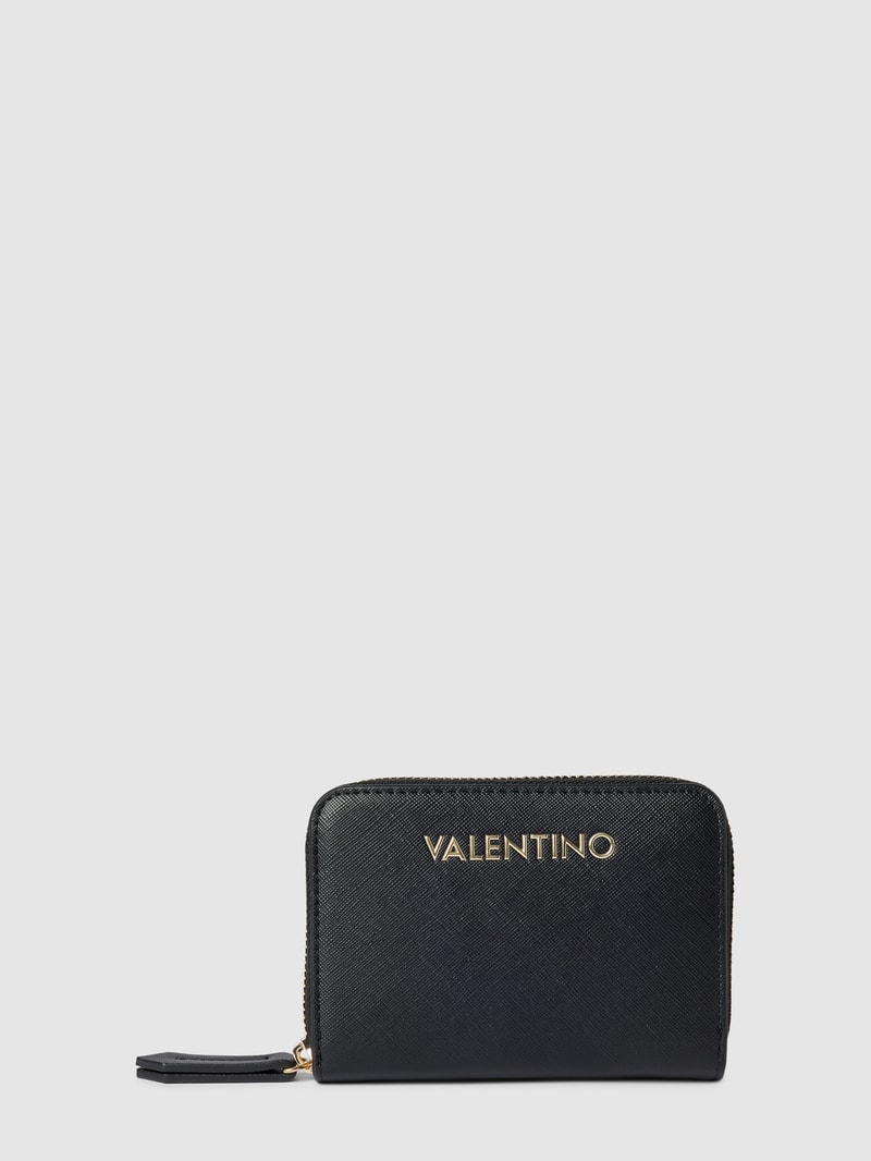 Portemonnaie mit Label-Detail Modell 'ZERO' in schwarz