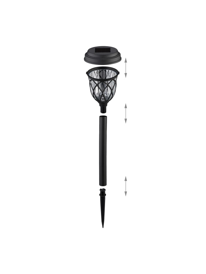 relaxdays 6 x Solarlampe in Schwarz/ Transparent günstig kaufen onesize