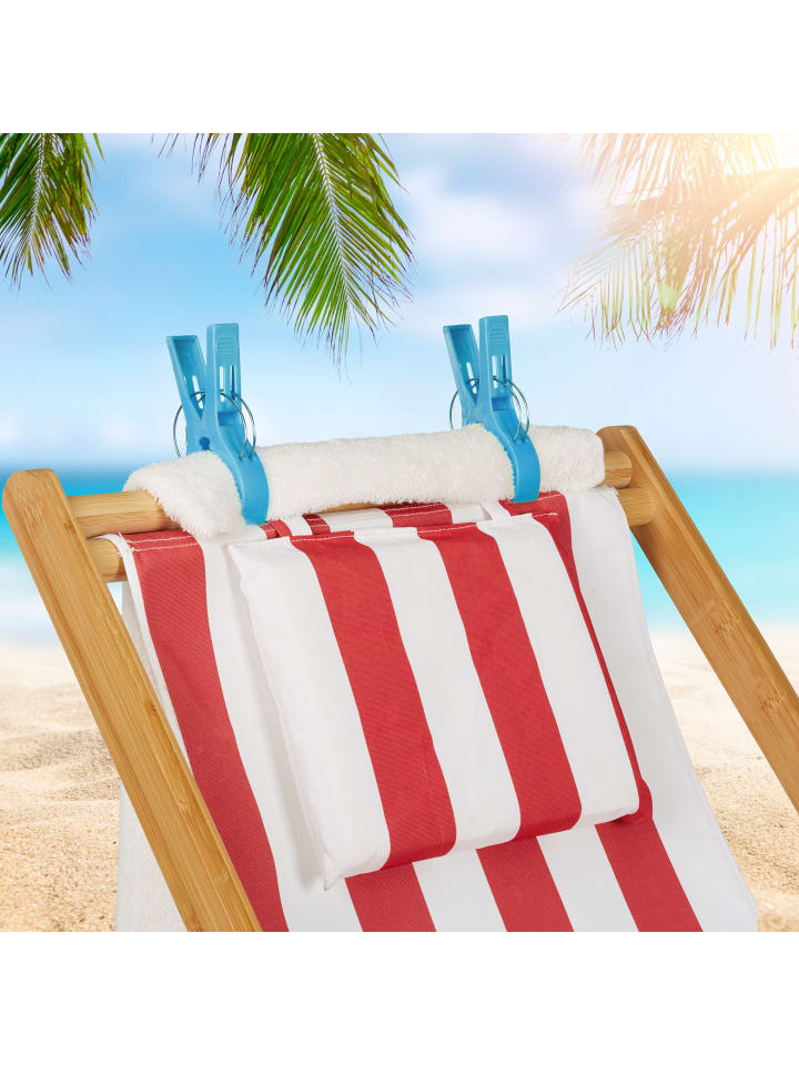 relaxdays 16 x Strandtuchklammern in Blau günstig kaufen onesize
