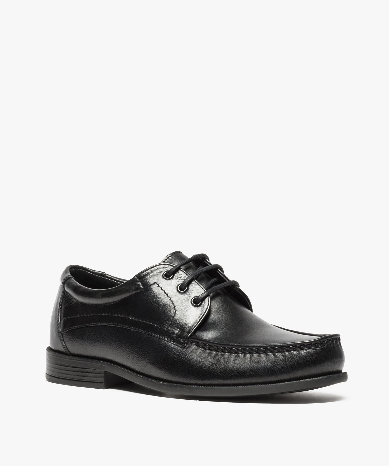 Mocassins homme à lacets dessus et intérieur cuir noir | GEMO