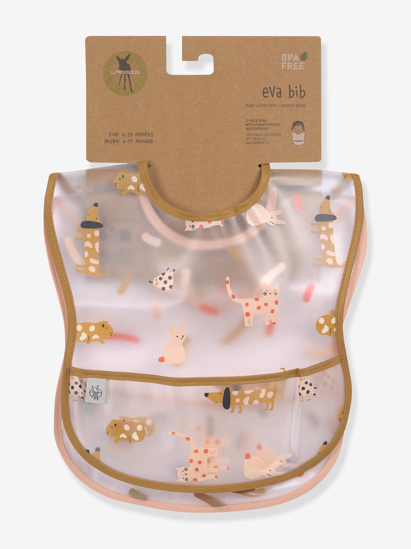 Lässig 2er-Pack Baby Lätzchen mit Auffangtasche LITTLE MATEYS LÄSSIG - blau