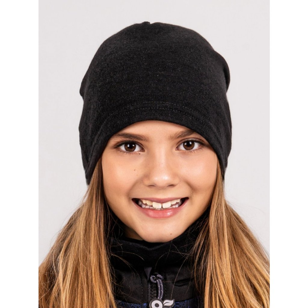 Unuo Kindermütze Homeless Merino Schwarz