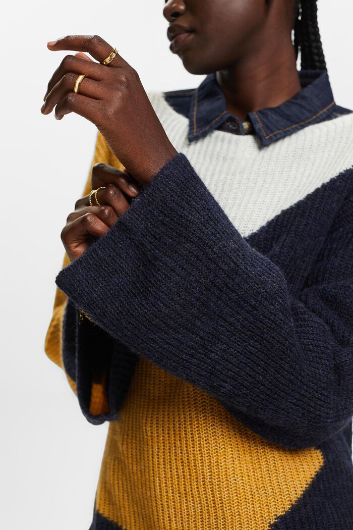 Colourblock-Pullover, Wollmix