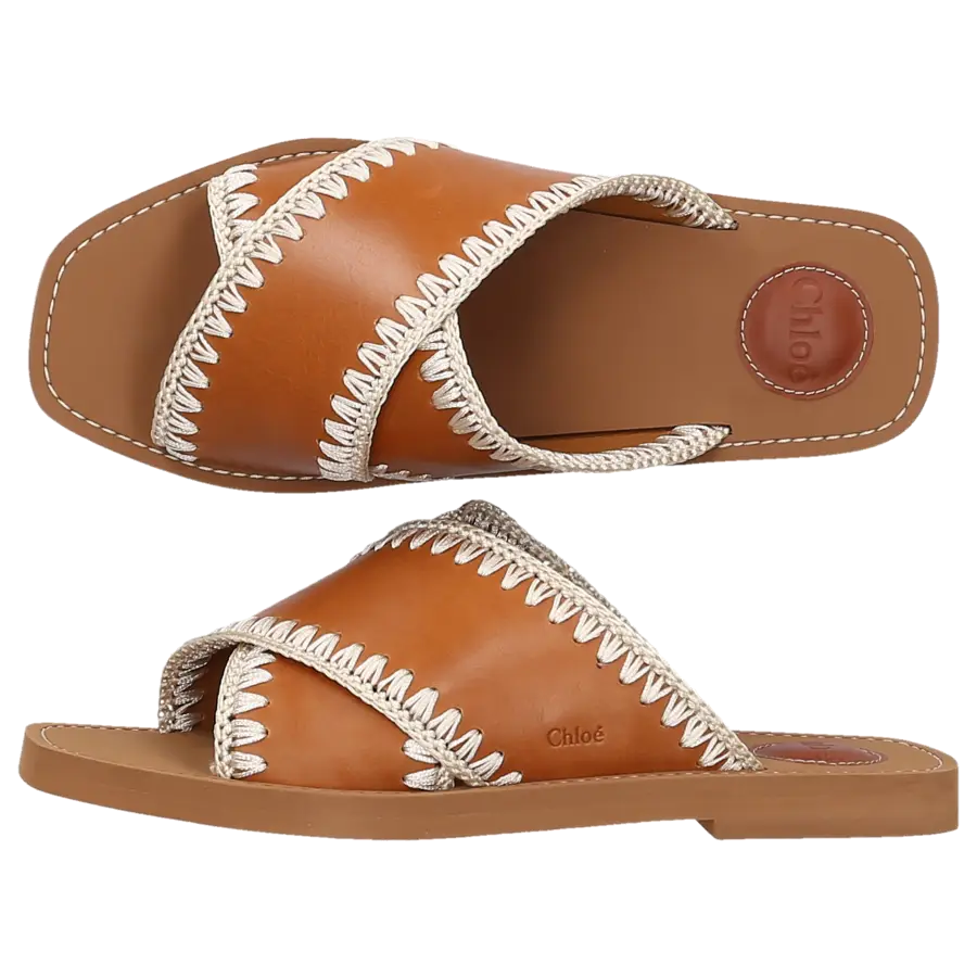 Chloé - Sandalen WOODY Kalbsleder - braun