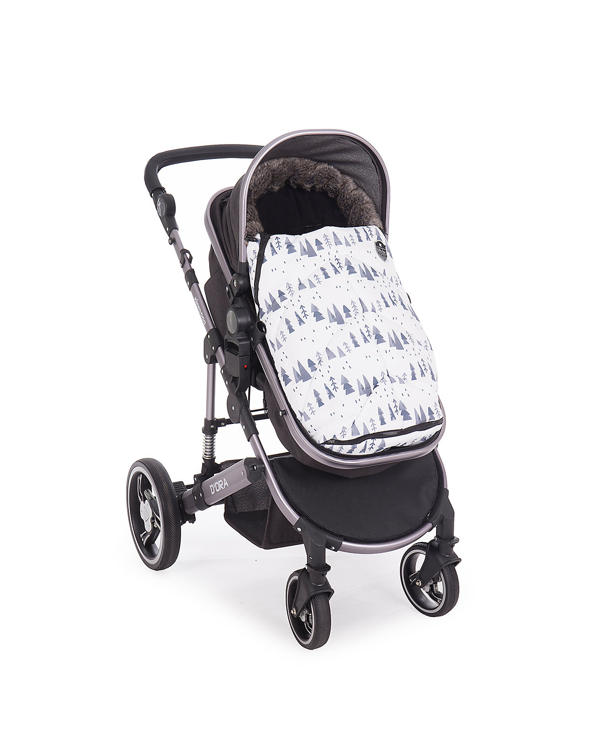 Fußsack Shiny Nylon für Kinderwagen Motiv aufgedruckt Reißverschluss Fußsäcke