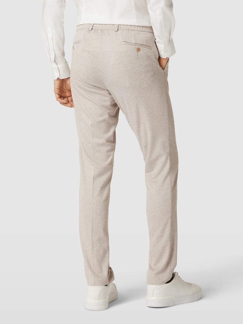 Stoffhose mit Strukturmuster in beige meliert