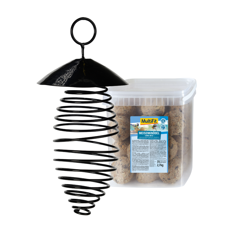 MultiFit Vogelfutterspender MultiFit AniOne Futterspirale mit Meisenknödel 50er mit Netz
