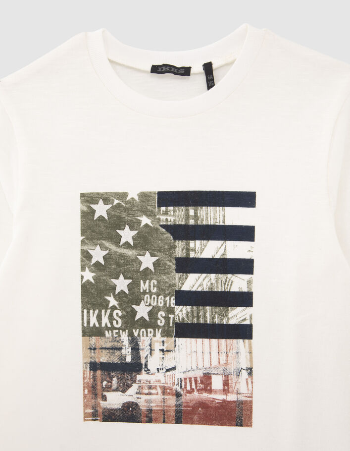 T-shirt écru visuel drapeau garçon