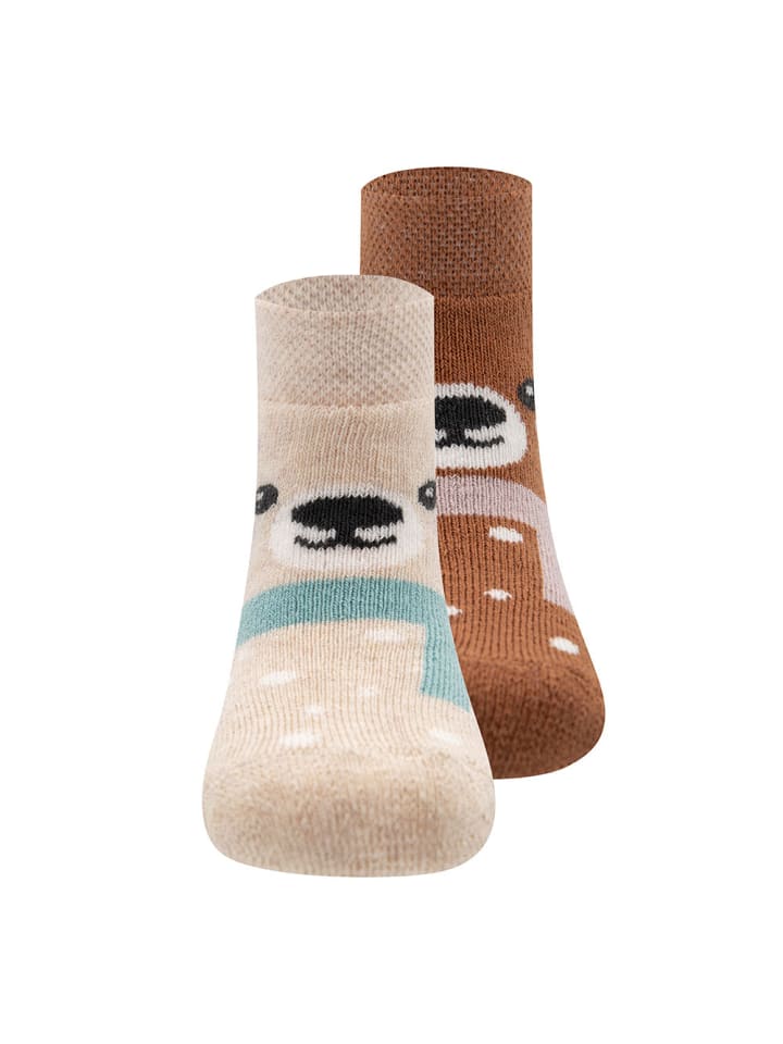 ewers 2er-Set Socken 2er Pack Thermo Teddygesicht in brick-beige mel. günstig kaufen