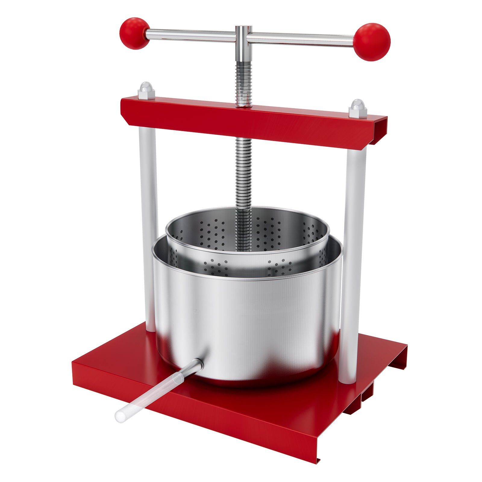 AUFUN Obstpresse Edelstahl Obstpresse Fruchtpresse Weinpresse Traubenpresse 3L/5L, Manuell Saftpresse Entsafter Obstmühle Obst Wein Presse